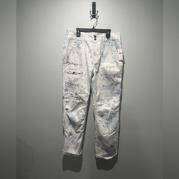 By Anthropologie The Wanderer Watercolor Cargo Utility Pants 28 NWT - Picture 3 of 11